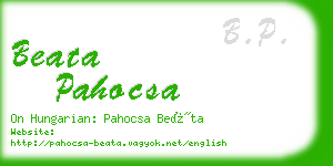 beata pahocsa business card